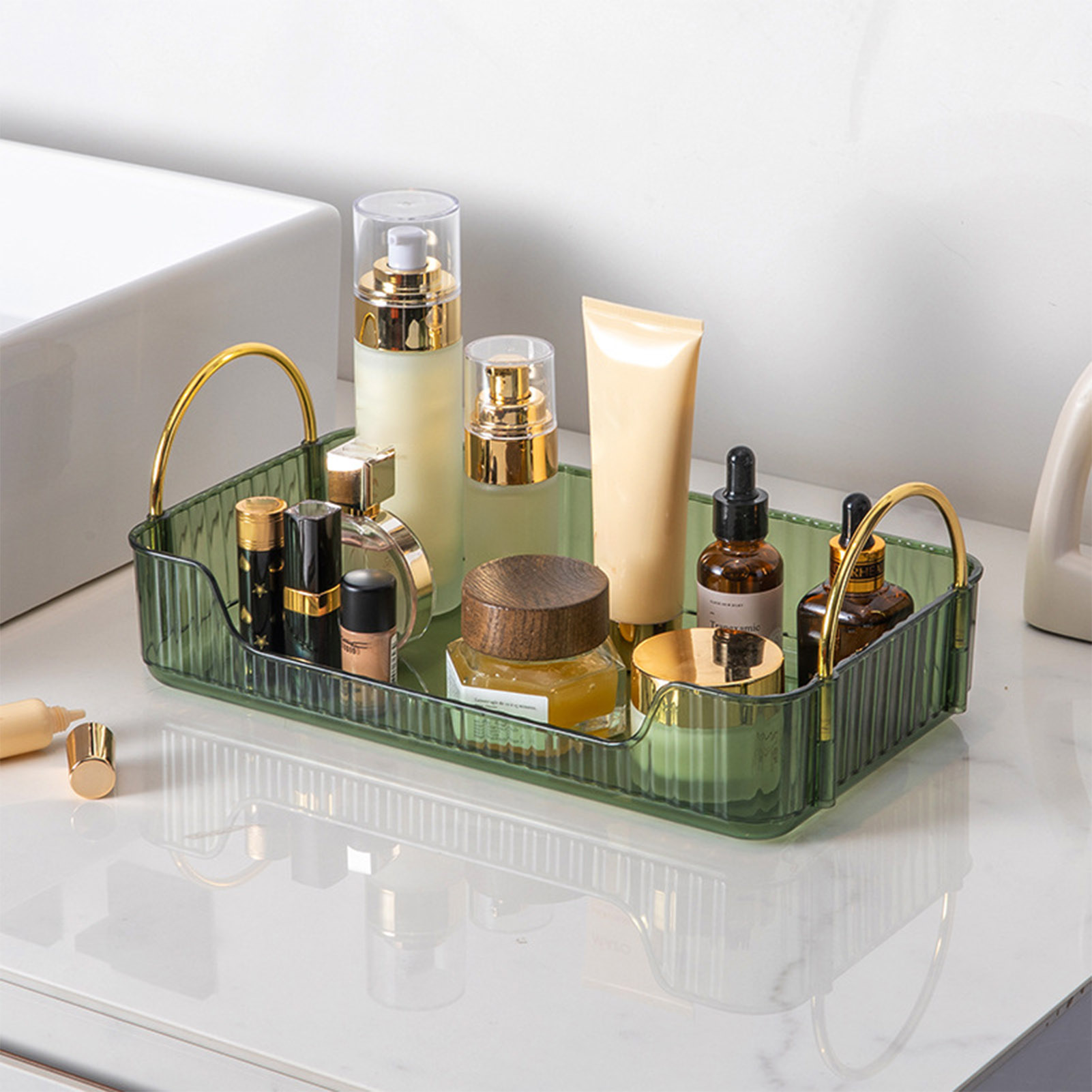 Token Tray Organizer - Bathroom Organizer Rack Light Luxury Acrylic