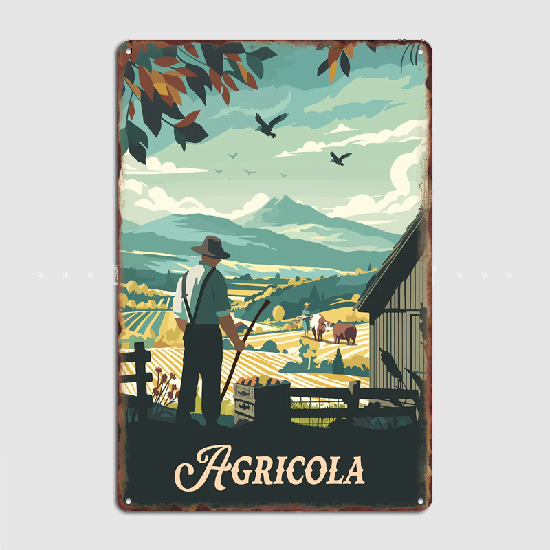 Board Game Inspiration - Agricola Board Game Inspired Poster Metal