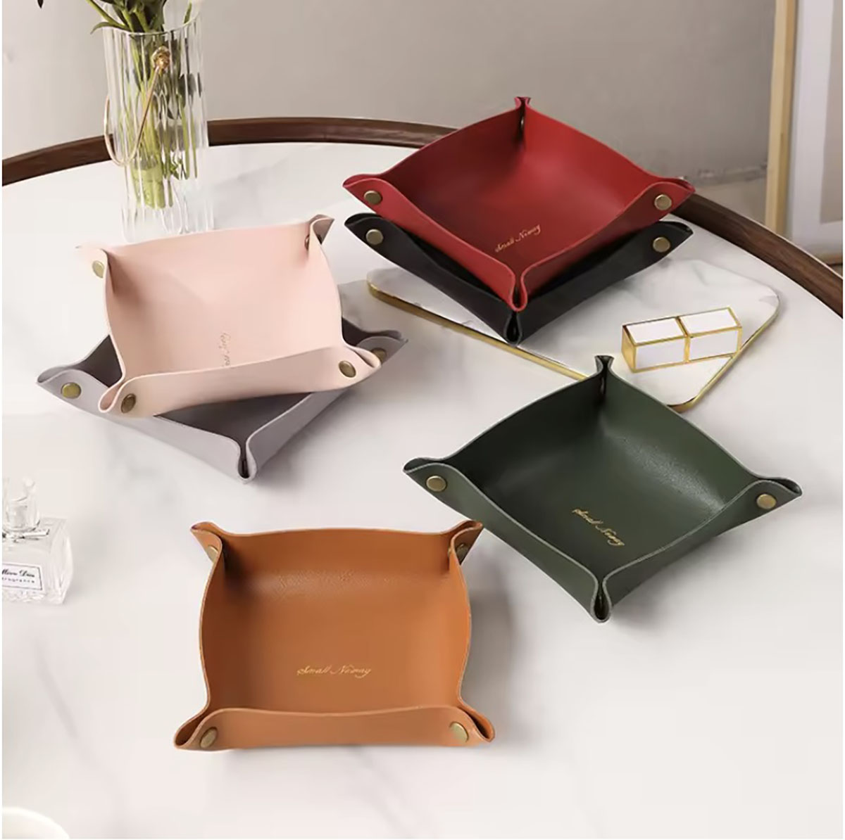 Token Tray Organizer - Nordic Style Leather Storage Tray Desktop