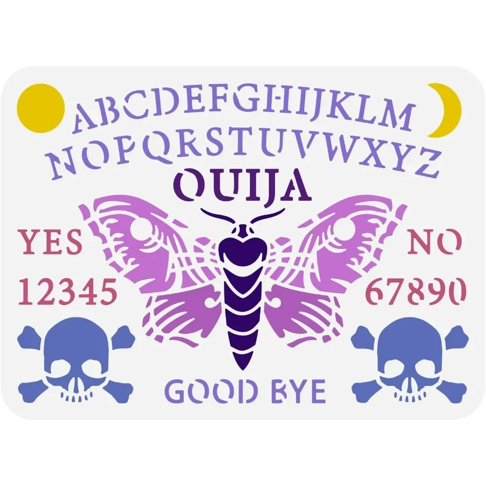 Board Game Template - Ouija Board Stencil 8.3x11.7inch Reusable Answers