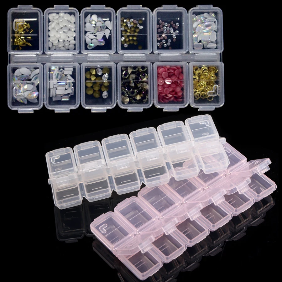 Token Tray Organizer - 12 Compartments Plastic Rhinestone Organizer Container
