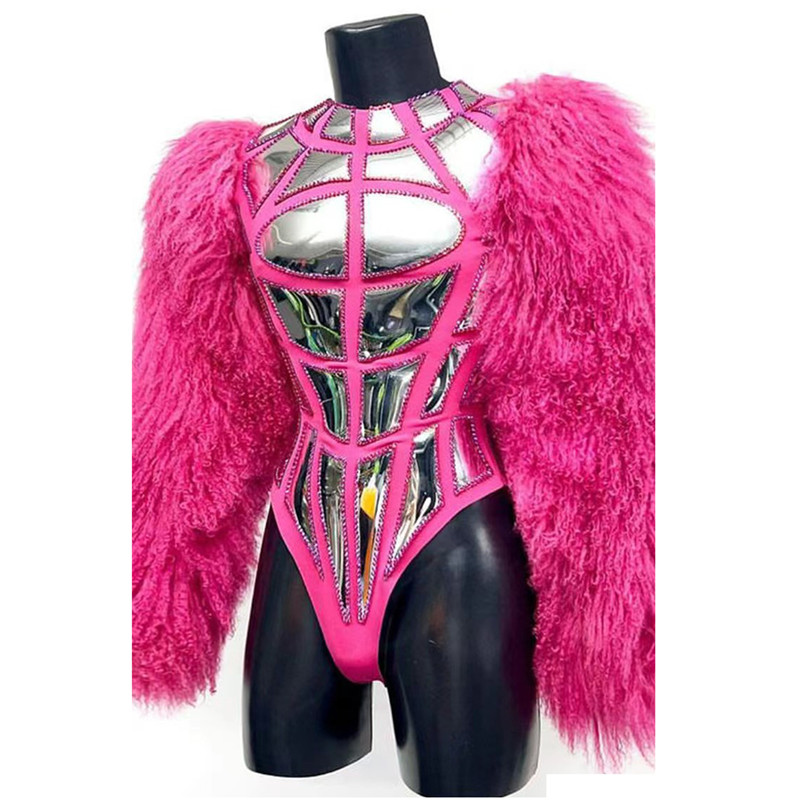 Board Game Yogi - Fur Sleeve Laser Bodysuit Bar Nightclub