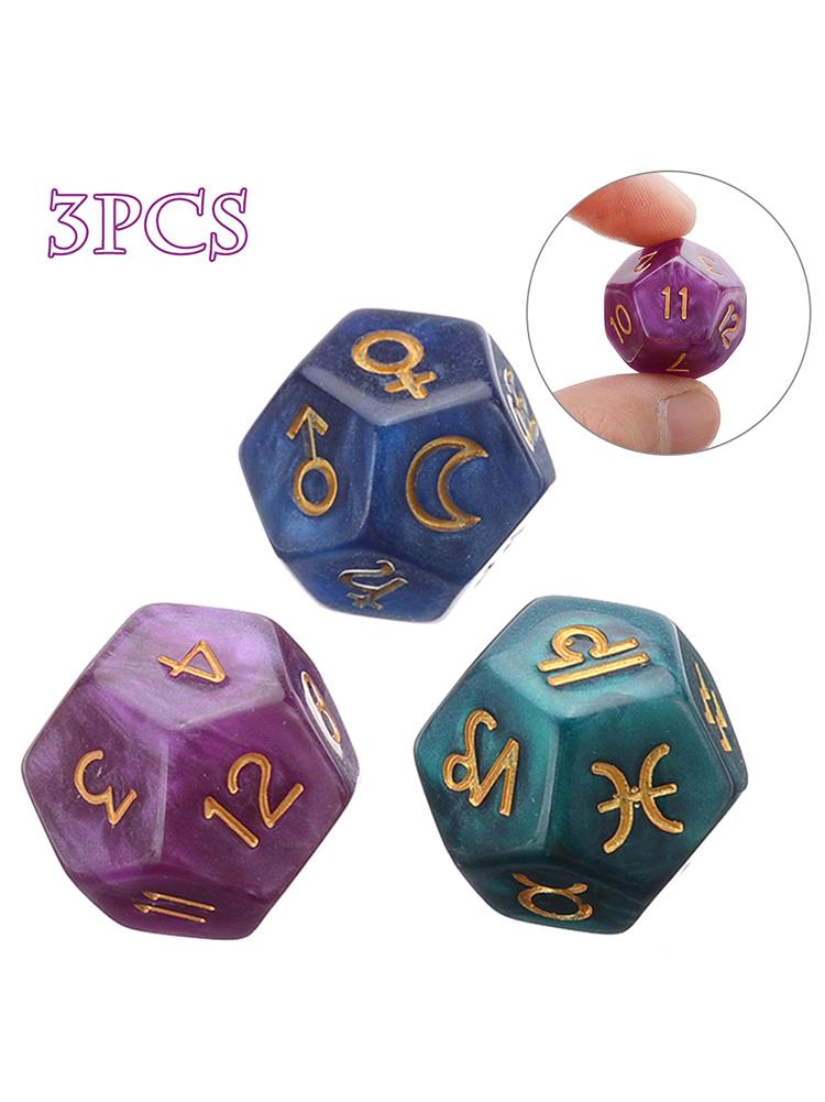 3PCS 12-Sided Dice Astrology T - Board Game Template review and price