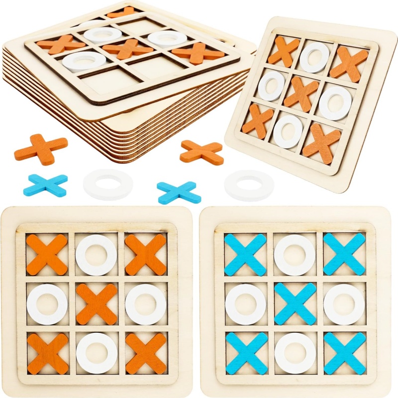 Wooden Tic Tac Toe Games Puzzl - Board Game Template review and price