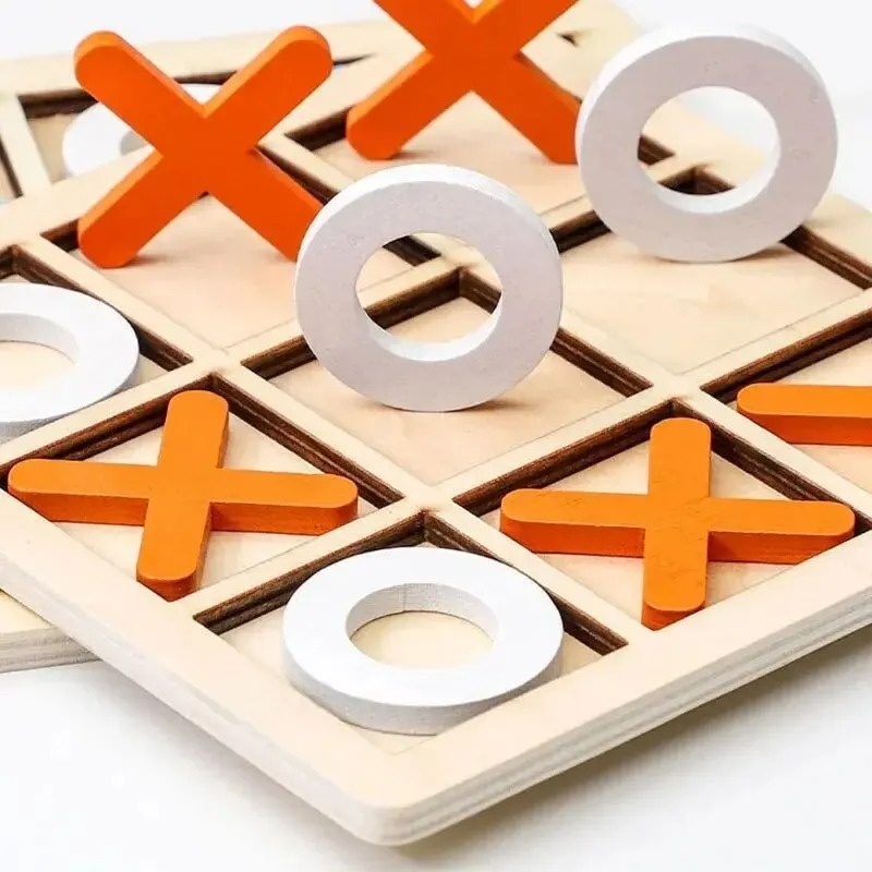 Wooden Tic Tac Toe Games Puzzl - Board Game Template review and price