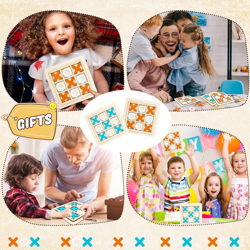Wooden Tic Tac Toe Games Puzzl - Board Game Template review and price
