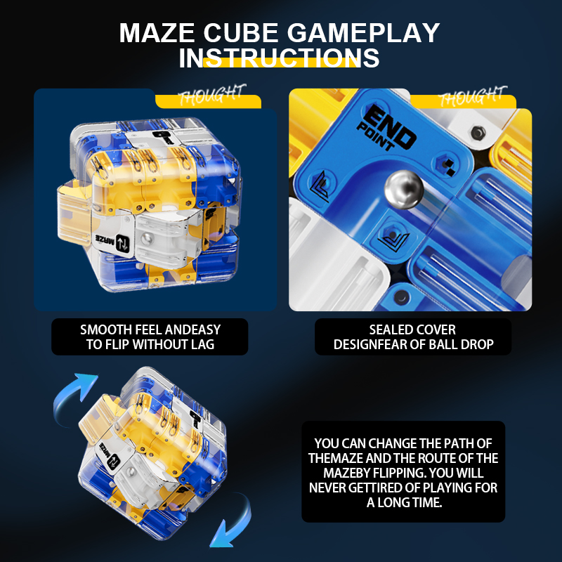 3D Maze Ball Cube Puzzle Toy D - Board Game Race Track review and price